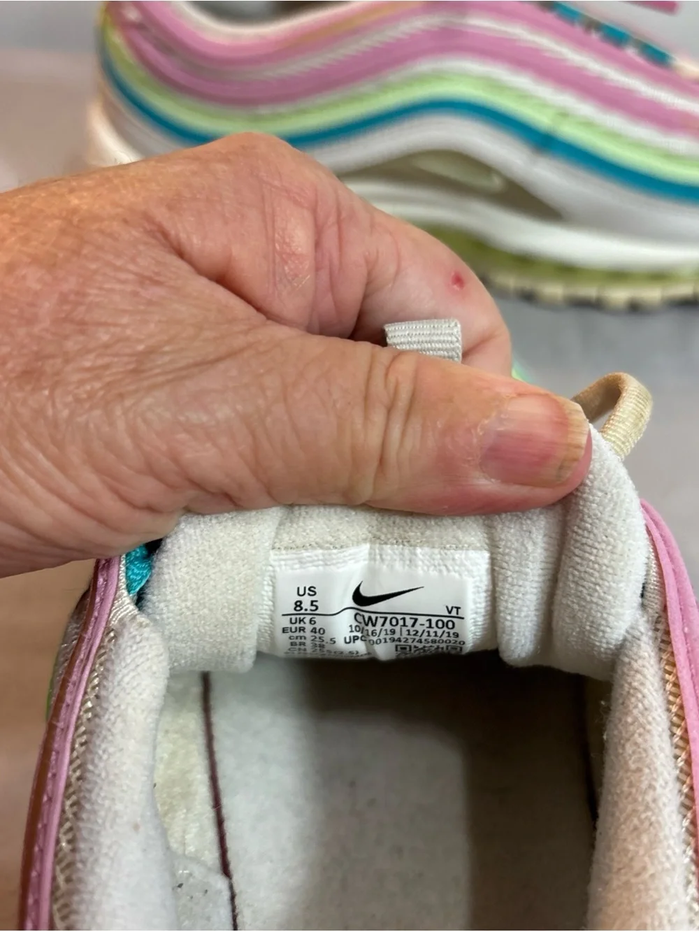 Nike Air Max 97 Colorful Pastel Wave Sneakers - White & Pastel Rainbow